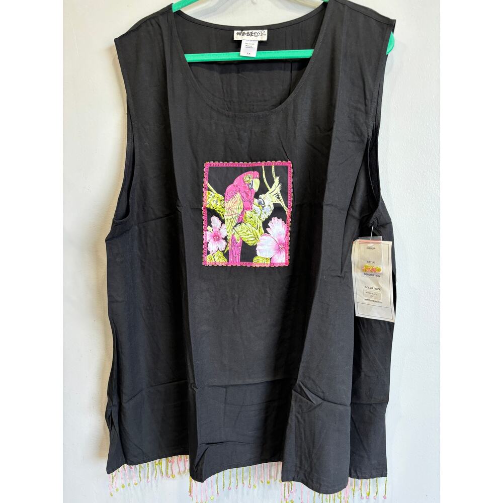 We Be Bop Tunic Top Blouse Womens Plus size 3X Comfort Coastal Applique New NWT